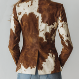 Agathe | Vintage Blazer s Tiskem Kráva Ekologicky Vědomý