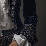 Athénaïs | Dlouhá Večerní Bunda Vintage Tmavě Modrá