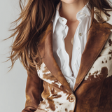 Agathe | Vintage Blazer s Tiskem Kráva Ekologicky Vědomý