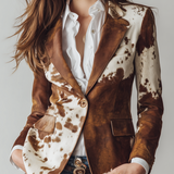 Agathe | Vintage Blazer s Tiskem Kráva Ekologicky Vědomý