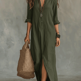 Vanessa - Elegantní maxi šaty s knoflíky