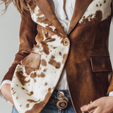 Agathe | Vintage Blazer s Tiskem Kráva Ekologicky Vědomý