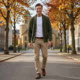 Varel | Pánský kardigan s dlouhými rukávy a knoflíky