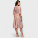 Dagmar - Elegantní midi šaty s páskem