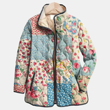 Abigail | Květinová prošívaná bunda s patchwork vzorem